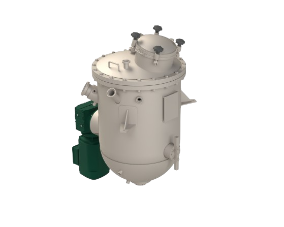 3D render of the VomaWHISK industrial mixing system by Vomatec, designed for efficient mixing of confectionery masses.