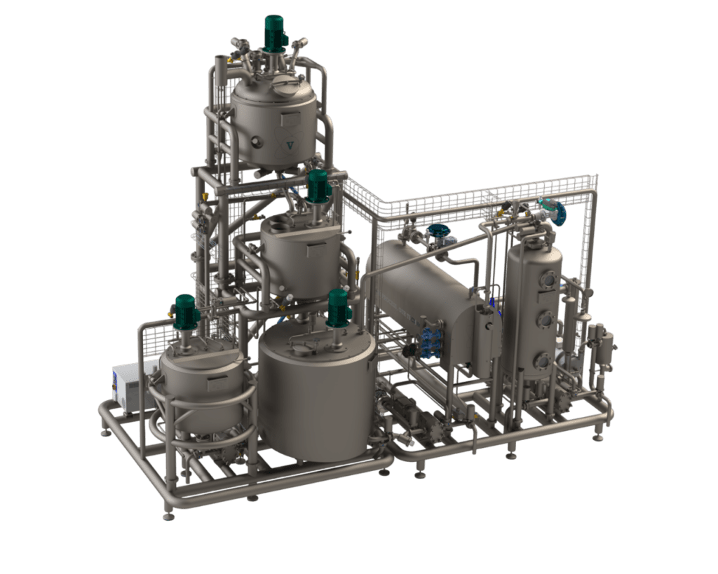 3D render of Vomatec production kitchen for confectionery and nutraceutical processing