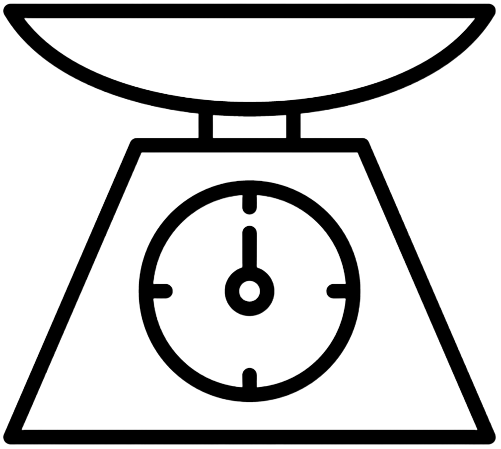 Icon representing weighing and mixing in confectionery production